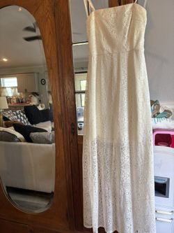 White Strapless Lace Dress