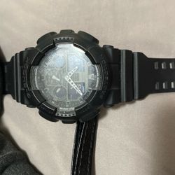  Casio Tactical G Shock Military Black Watch, Black, small GA100-1A1