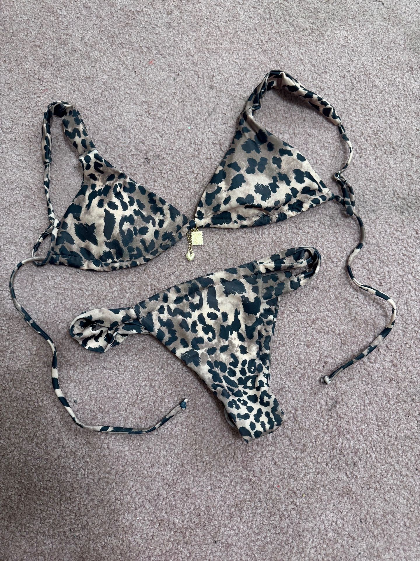 New small chettah animal leopard print bikini festival gothic boho swimsuit