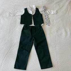 Kids Hunter Green Suit Size 4-5