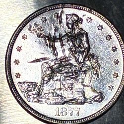 Moneda De Dollar 1877 S. Sin Circular Con Error 