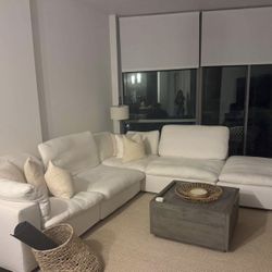 White Linen Luxe Couch 