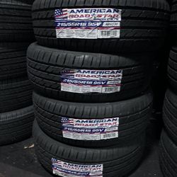 SET OF FOUR NEW 215/55/18 AMERICAN ROADSTAR INCLUDING MOUNT AND BALANCE, ASK ME FOR ANY SIZE AND BRANDS 