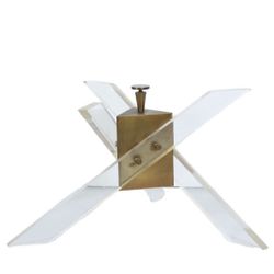 Mid-Century Modern Lucite & Brass Coffee Table Base