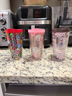 3 Tervis insulated tumblers with lids  $5 Each must pick up