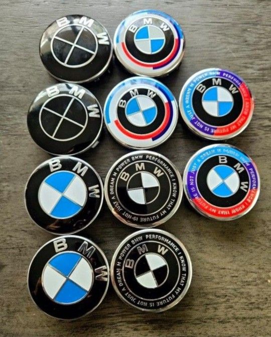 Blue And White Bmw Center Caps 56mm 50th Anniversary 5x112