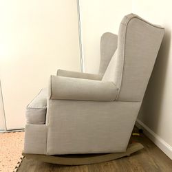 Crate And Barrel Light Grey Rocking Chair. 