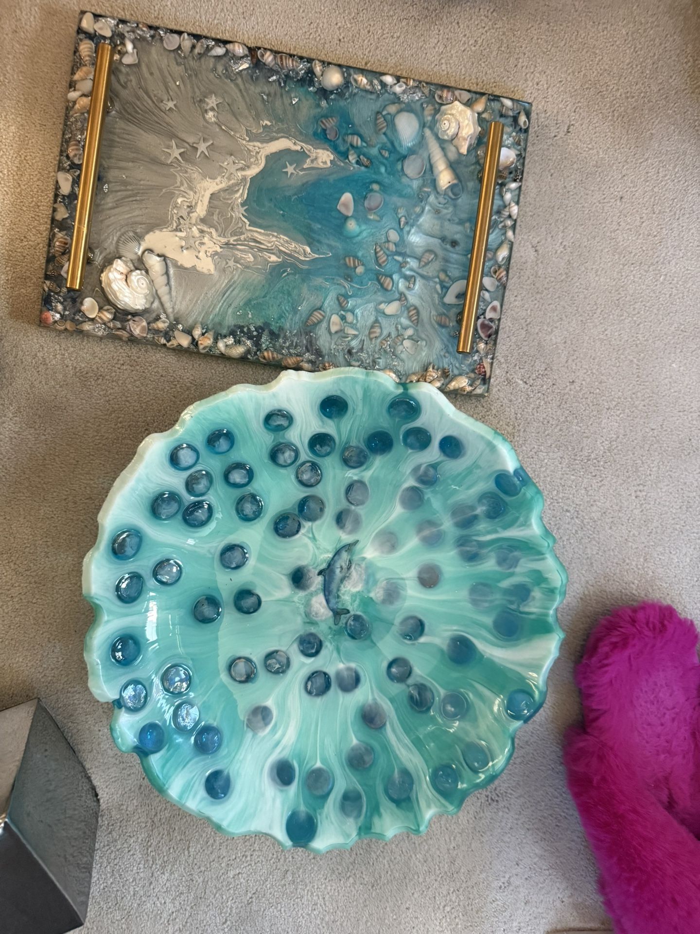Handmade Tray And Bowl Resin Art Unique Limited Edition 