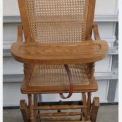 Oak Rare Antique/Vintage Rocking/highchair