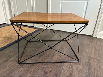 Wood & Black Metal Geometric Coffee Table – Target