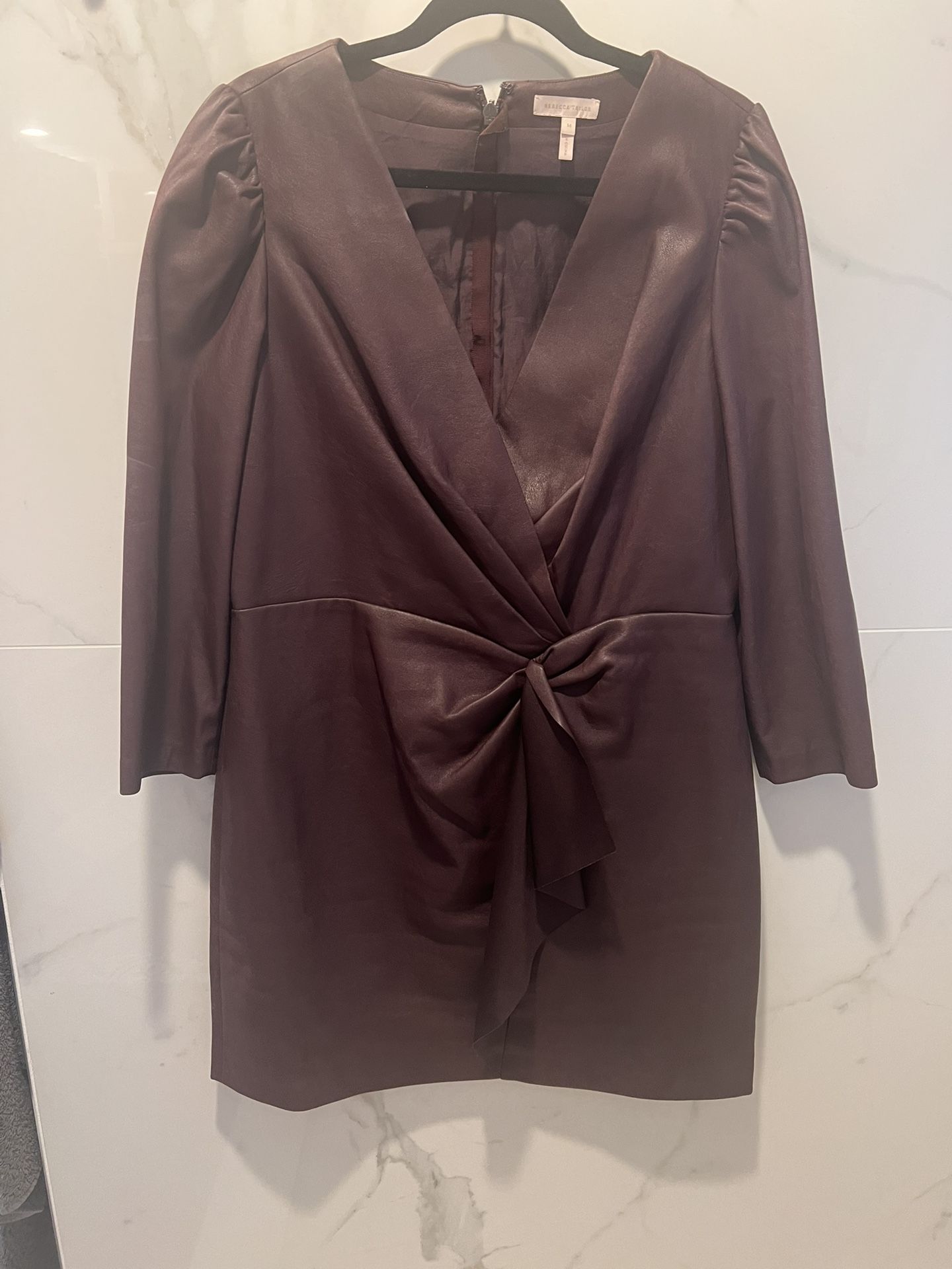 Faux Leather Dress, Burgundy 