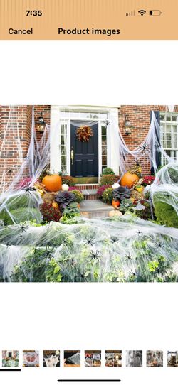1000 sqft Spider Web Halloween Decorations Outdoor & Indoor with 30 Fake Spiders, Durable & Stretchable Spider Webs Halloween Decor for Yard Party Fav