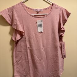 Brand New Juniors Scoop-Neck Flutter Sleeve Knit Tops