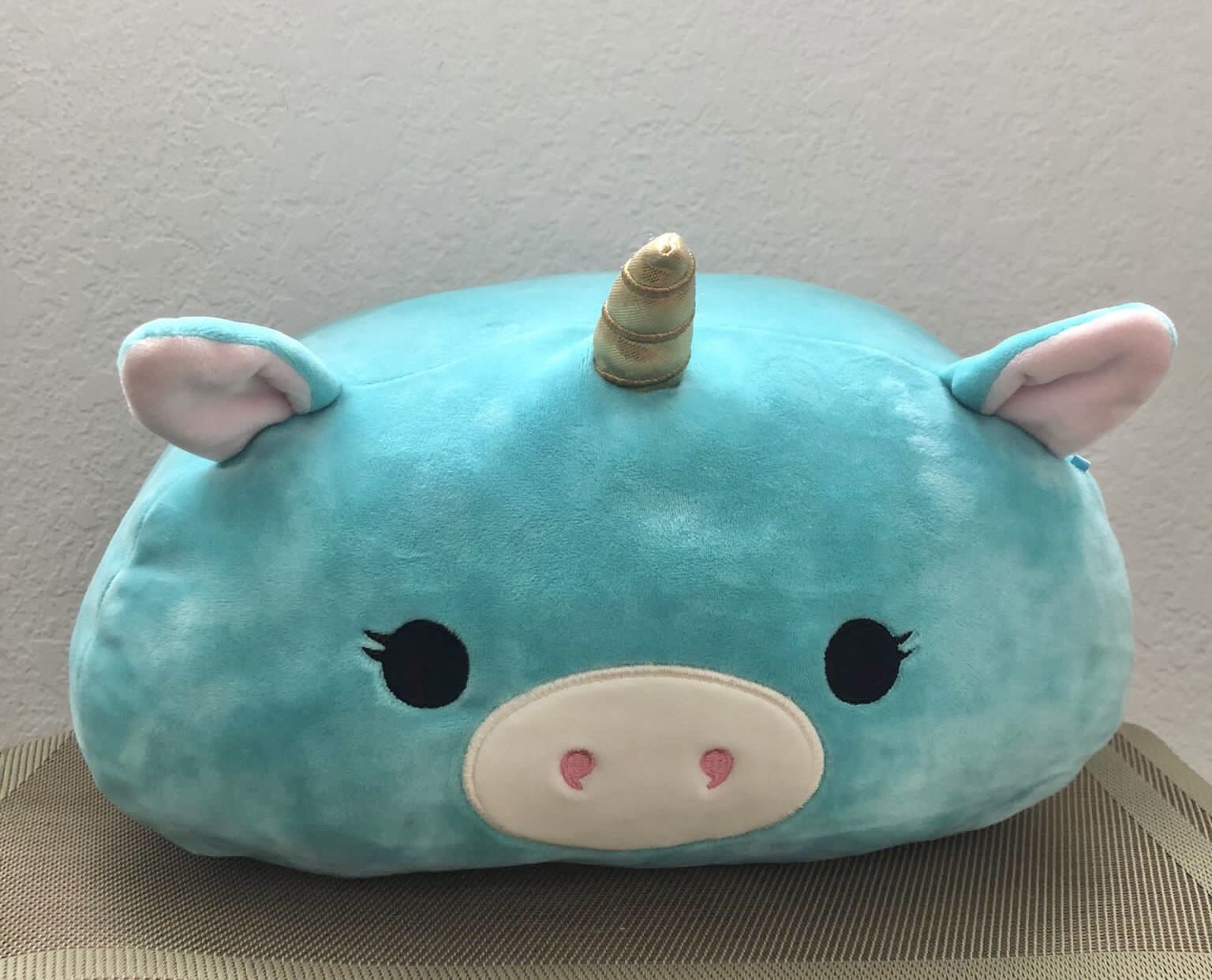 "Squishmallows 12"" Ella the Blue Unicorn Stackable Plush Kellytoy"