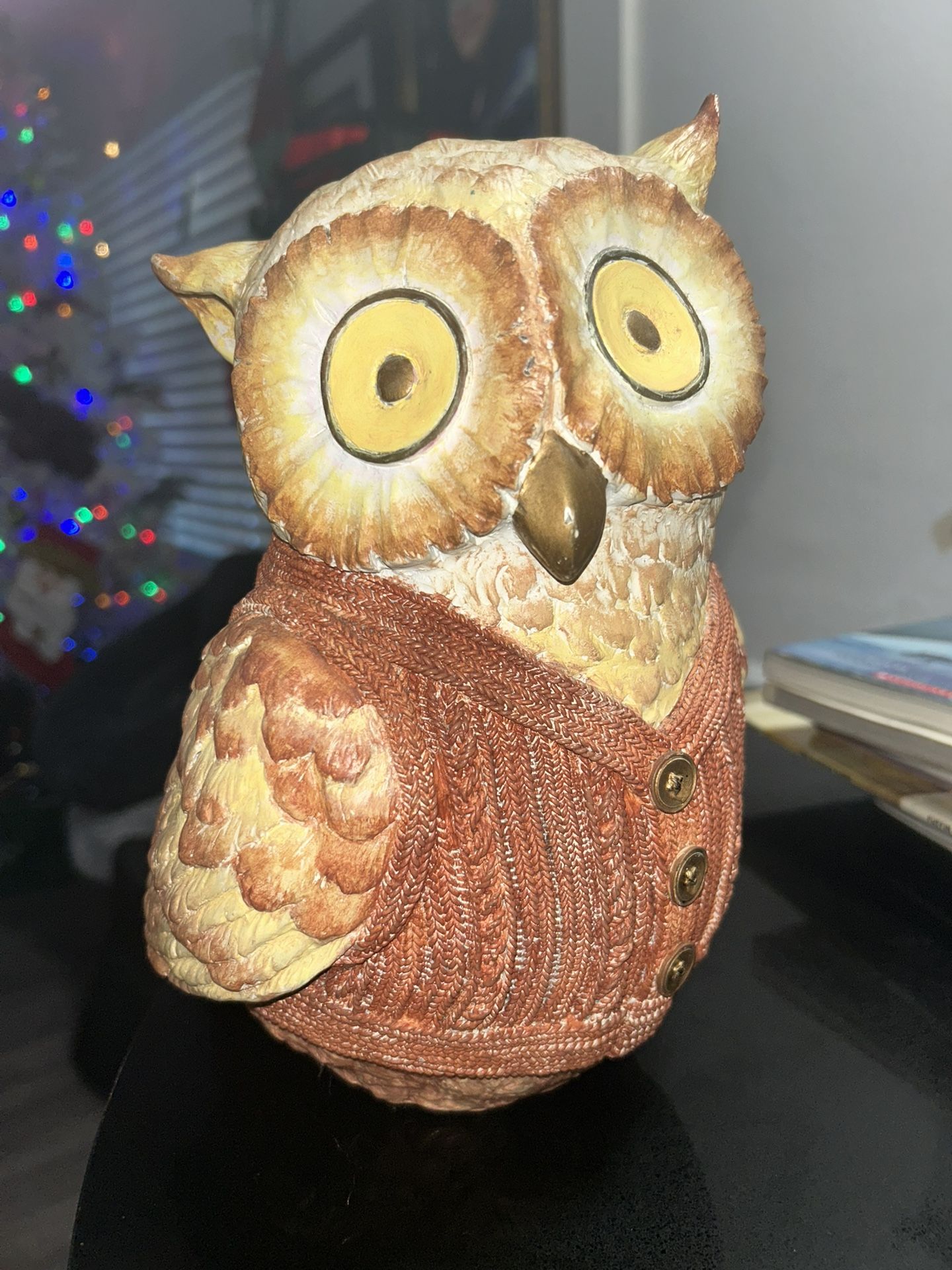 Painted Cozy Owl Statue