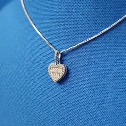 Moissanite Baguette Heart Pendant