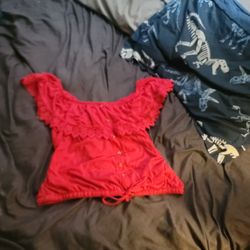 Red Hispanic Style Design Shirt