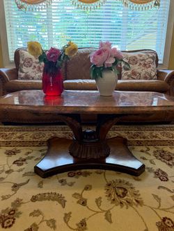 Marble Top Pedestal Coffee Table