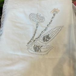White Embroidered Scarf