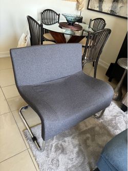 Modern stainless steel lounge chairs