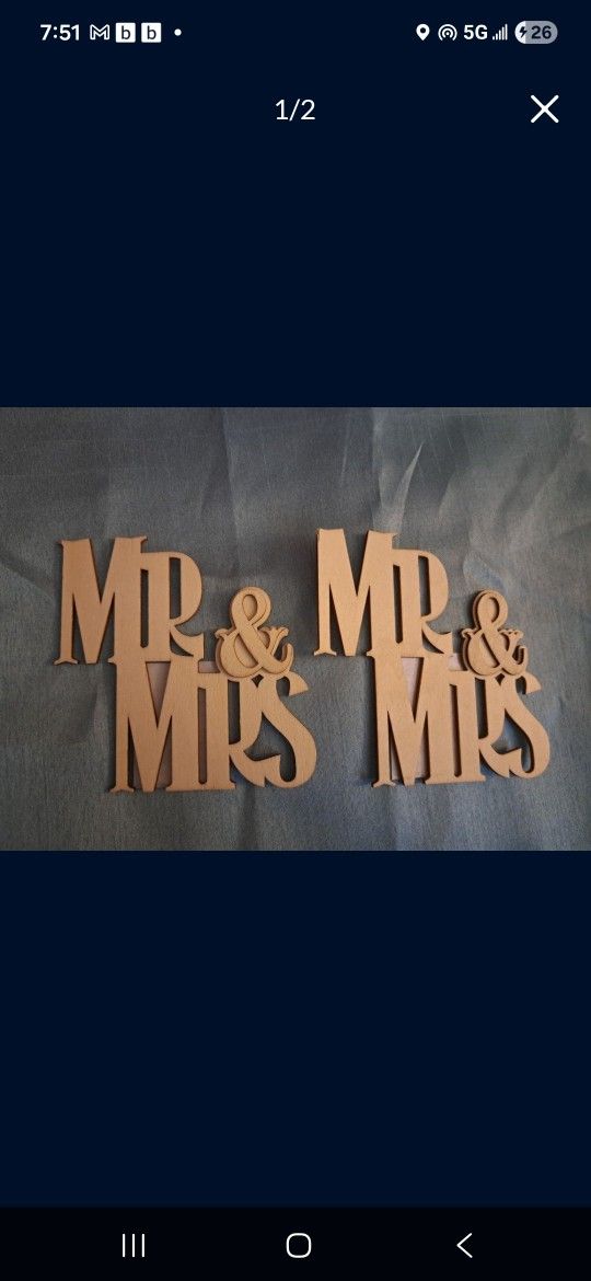 Mr & Mrs Wooden Sign