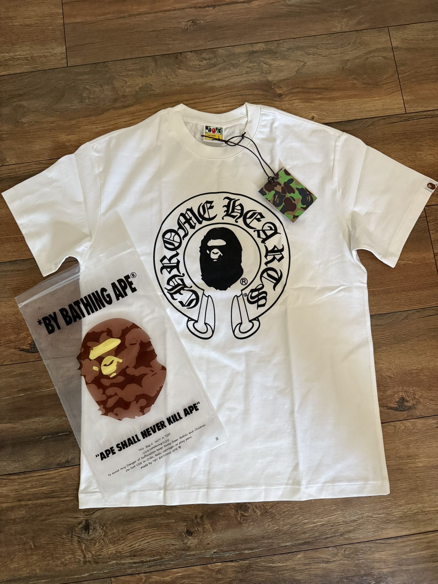 Chrome heart x bape tee
