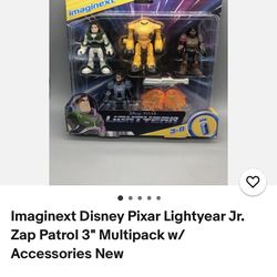 Imaginext Disney Pixar Lightyear Jr. Zap Patrol 3" Multipack w/ Accessories New