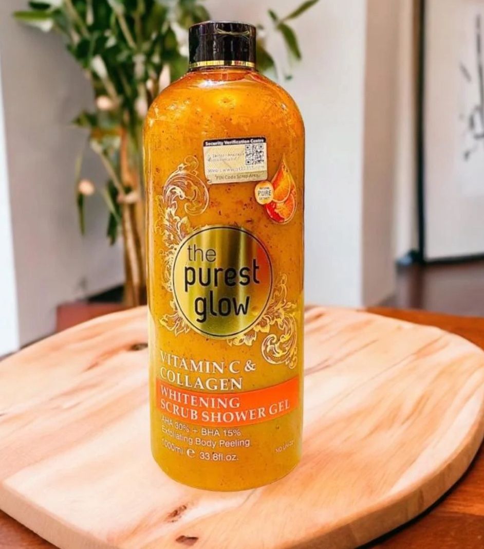 THE PUREST GLOW NIACINAMIDE & GINSENG LIGHTENING SCRUB SHOWER GEL
