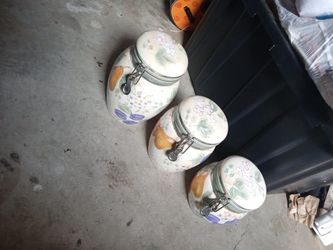 Glass Jars For Kitchen Cookie Jar Or For Rice ,Sugar, beans,Flour