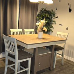 Dining table and chairs