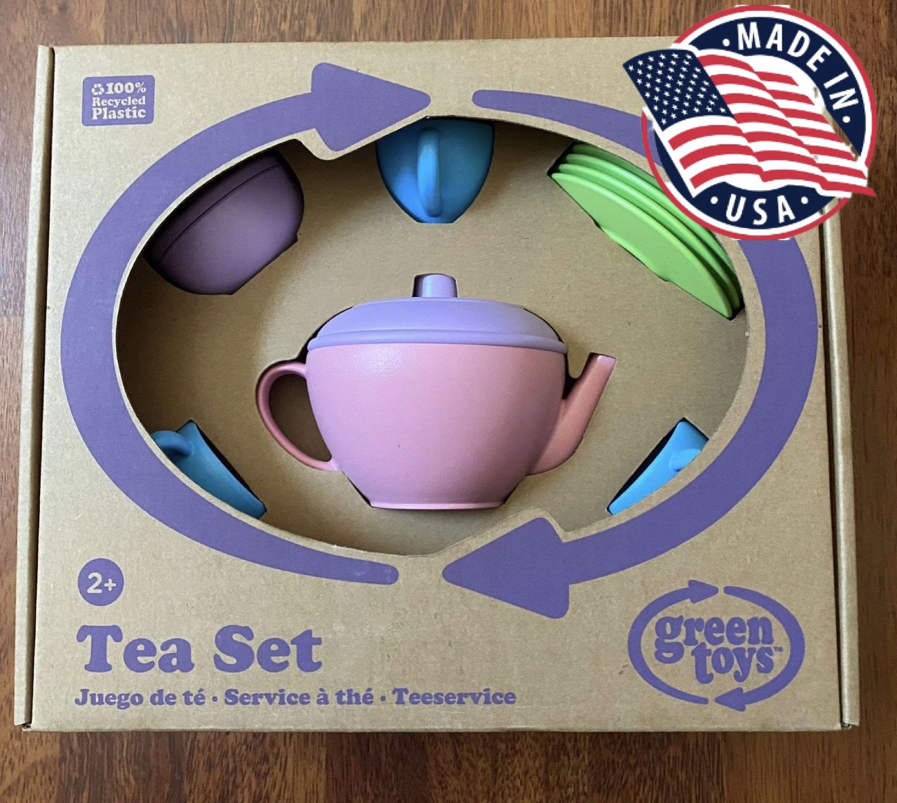 NIB New Green Toys: Tea Set - No BPA, phthalates, PVC. Dishwasher Safe, Recycled Plastic