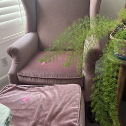 2 Pink Chair 1 Ottoman 