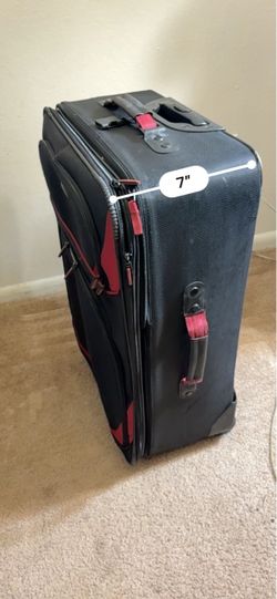 Large Rolling Luggage Suitcase Black and Red