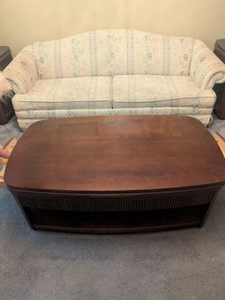 3-Piece Dark Wood Living Room Table Set – Lift-Top Coffee Table + 2 End Tables