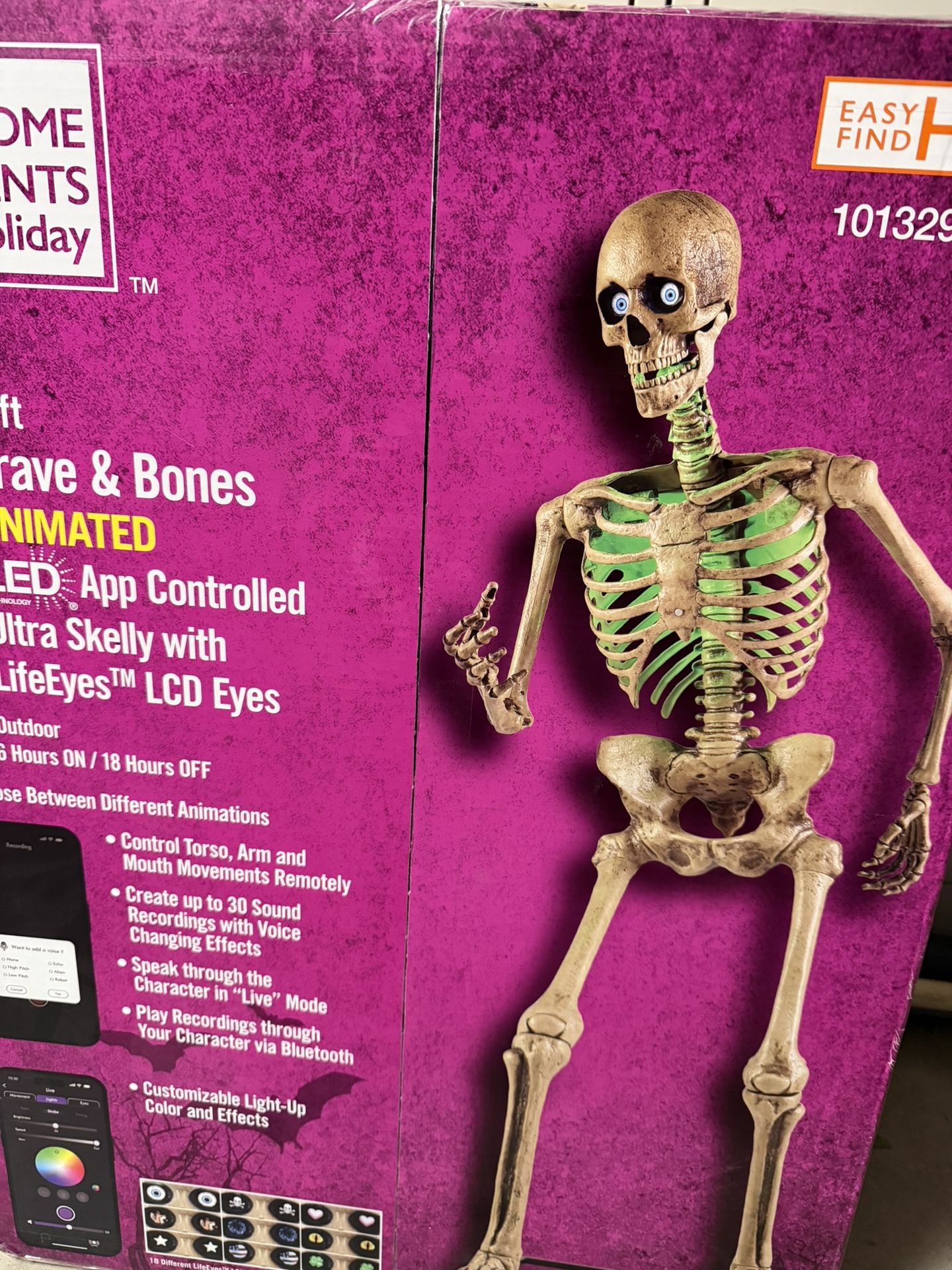 6.5 ft. Ultra Skelly with LifeEyes LCD Eyes Halloween Decoration LED App Controlled