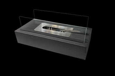 Tabletop Bio Ethanol Fireplace with Tempered Glass Wind Guard – 14”