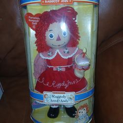 Raggedy Ann Brass Key Keepsake Porcelain Doll 