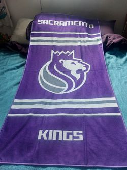 SACRAMENTO KINGS Beach Towel. BANNER Purple