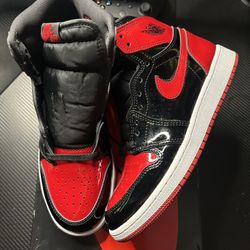 Jordan 1 High Patent Bred Size 7y Used
