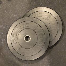 Rogue Fitness Pair Of 25 Lb Olympic Rubber Bumper Weight Plates