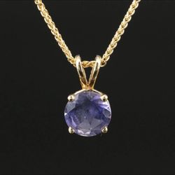 14k Gold Chain With Natural IOLITE $350