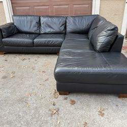 Natuzzi Italian Leather Sectional Couch