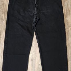 Men's vintage Levi's 550 Relaxed Jeans Black Size 40x29 fit  (42x30) Straight.