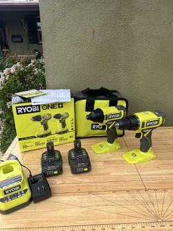 RYOBI ONE+ 18V Cordless 2-Tool Combo Kit with Drill/Driver, Impact Driver, (2) 1.5 Ah Batteries, and Charger