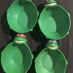4 Vintage Tmnt Bowls 