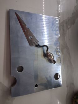 Metal Art Cheese Board with Knife and Mouse