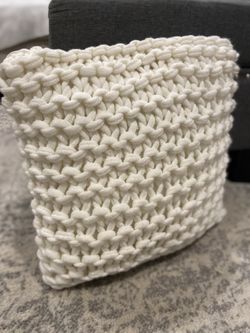 White Knit Pillow