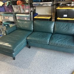 Green Leather Sofa Couch