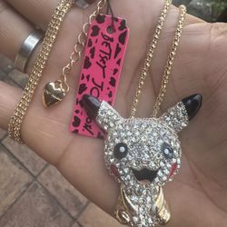 Pokémon Richu Studded Betsy Johnson Gold Platted Necklace 