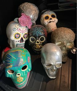 Lot of Skulls Halloween Decor Day of the Dead